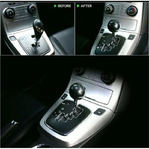 iJDMTOY Gloss Black 2-Inch Real/Genuine Carbon Fiber Shift Knob Ball Compatible with Compatible w/most 8mm 10mm 12mm M8 M10 M12 1.25 1.50 1.75 Thr...