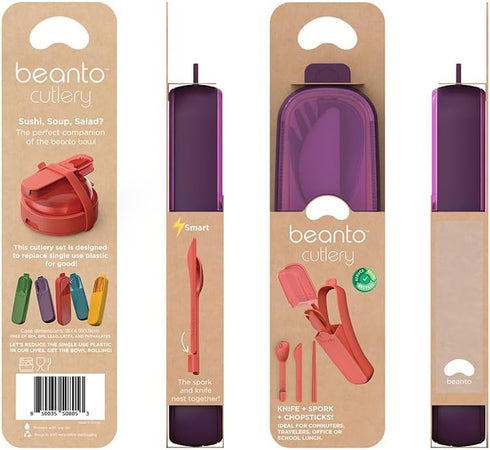 Cutlery Set On-The-Go (for Lunchboxes and Bento Boxes) - BPA Free - Food Grade Utensils - Dishwasher Safe & Perfect Companion for Beanto Bowl (Egg...