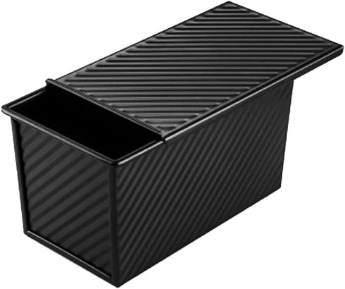 Loaf Pan with Lid, Non-Stick Bread Pan Bakeware Durable Carbon Steel Bread Toast Mold with Cover-Black...