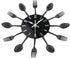 Timelike Kitchen Wall Clock, 3D Removable Modern Creative Cutlery Kitchen Spoon Fork Wall Clock Mirror Wall Decal Wall Sticker Room Home Decoratio...