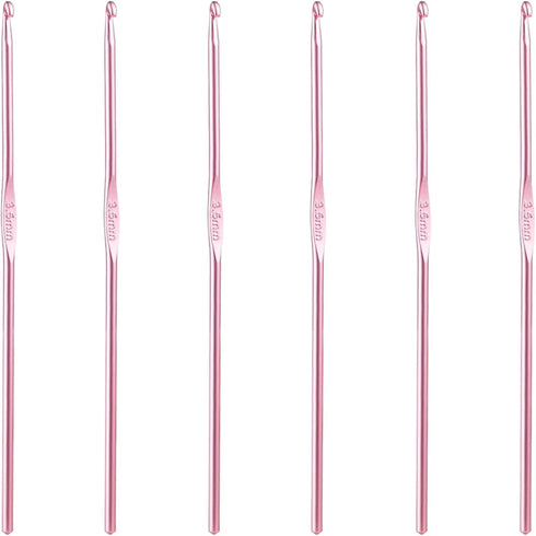 6Pcs 3.5mm Aluminum Crochet Hook Knitting Needles US Size E (Size 4) for DIY Yarn Craft,Nice Gift for Women Adults Kids Children Beginners (Pink)....