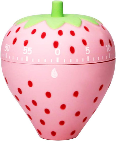Cute Fruit Cookie Kitchen Timer | Novelty Manual Cooking Alarm | Fun Shaped Mechanical Strawberry Windup for Home Desktop Decor...