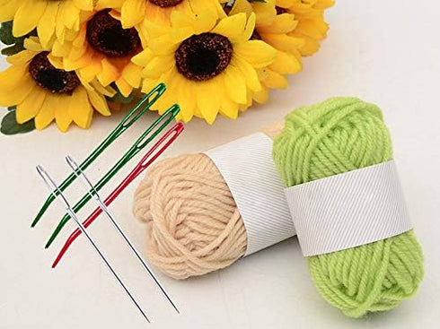 Y-Axis 24 Pcs Assorted Yarn Needles Bent Tapestry Needle Weaving Needle Darning Needles with Storage Box + Knitting Stitch Counter + Needle Thread...