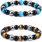 SOOWOOT 2-4Pcs Triple Protection Bracelet - Tiger Eye & Obsidian & Hematite Triple Bracelet Bring Protect Good Luck and Prosperity for Men Women...