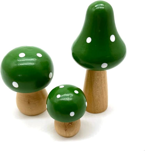 3Pcs Mini Mushrooms Miniature Figurines Wooden Mushrooms Fairy Garden Accessories for Micro Landscape Miniature Garden Flower Pots Bonsai Craft De...
