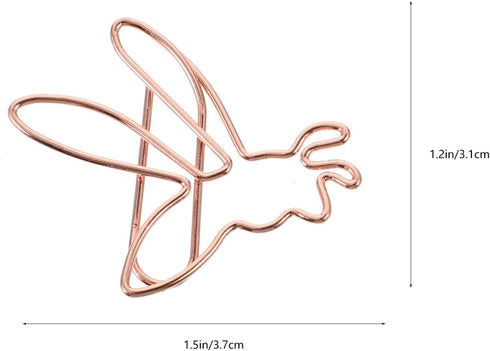 NUOBESTY Decorative File Folders 20pcs Cute Paper Clips Metal Bee Shape Journaling Paper Clamp Binder Clips Scrapbooking Bookmarks for Office Supp...