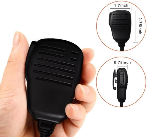 SAMCOM Walkie Talkie Speaker Mic, 2 Pin K Type Handheld Two Way Radios Shoulder Lapel Mic Microphone with Rainforced Cable,1 Pack...