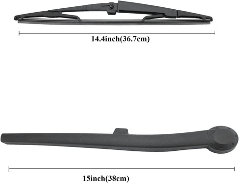 Rear Windshield Wiper Arm & Wiper Blade Set for Jeep 2006-2010 Commander SUV Rear Windshield Back Wiper Arm Blade Replacement OEM Number 5174877AA...