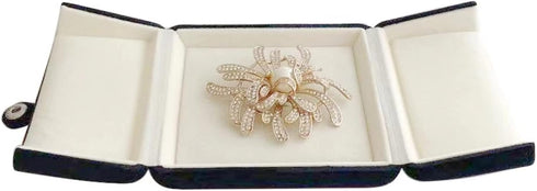 Navy Blue High End Luxurious Velvet Jewelry Box for Brooch Honorary Pin Badge Box Special Presentation Premium Grade Unique Design (Jewelry is not...