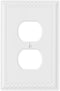 Questech Decor Single Duplex Electrical Outlet Cover Wall Plate, 1-Gang Single Switch Plate Standard Size Receptacle Cover, Decorative Rope Edge, ...