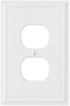 Questech Decor Single Duplex Electrical Outlet Cover Wall Plate, 1-Gang Single Switch Plate Standard Size Receptacle Cover, Decorative Rope Edge, ...