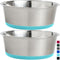 Gorilla Grip Stainless Steel Metal Dog Bowl Set of 2, Rubber Base, Heavy Duty Feeding Dishes, Food Grade BPA Free, Less Sliding, Quiet Pet Bowls f...