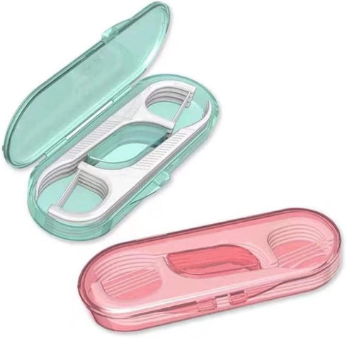 Holy Rose Dental Floss Dispenser 2 Box, Floss Picks Micro Portable Case 2 Boxs,with Adults Floss Sticks 196 Count,Flossers Toothpicks Sealed Stora...