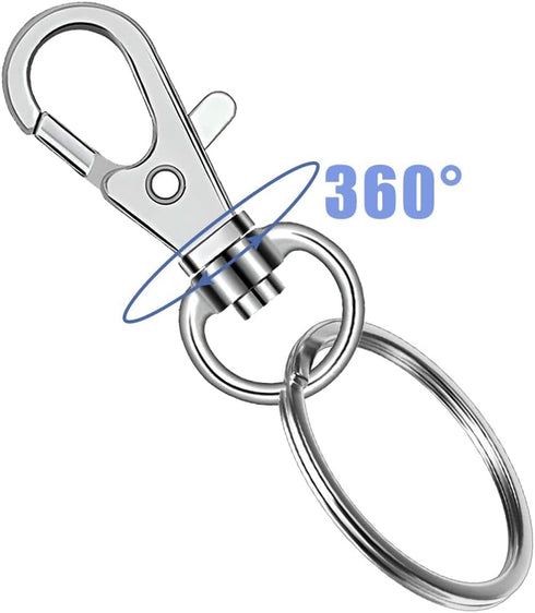 50Pcs Premium Swivel Snap Hook Keychains with Key Rings, Metal Keychain Clip and Key Ring, 25Pcs Key Chain Hooks and 25Pcs Key Rings for Lanyard C...