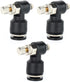 TAILONZ PNEUMATIC 3 Pack SL6-M5 Push to Connect Air Line Fitting Air Flow Control Valve 6MM od M5 Npt Elbow 90 Degree Air Speed Control Valve Fitt...