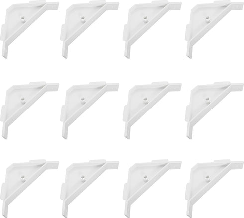 12PCS 90 Degree Cabinet Triangle Bracket Plastic White Corner Support Braces for Furniture Cabinets and Other Accessories...