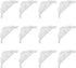 12PCS 90 Degree Cabinet Triangle Bracket Plastic White Corner Support Braces for Furniture Cabinets and Other Accessories...