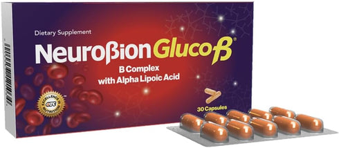 Neurobion Gluco B con Acido Alfa Lipoico Dietary Supplement B Complex with Alpha Lipoic Acid, Complejo B 30 Capsule...