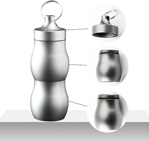 Portable Pill Case,2 Compartment Waterproof Keychain Pill Holder,Pill Container for Daily Supplyment......