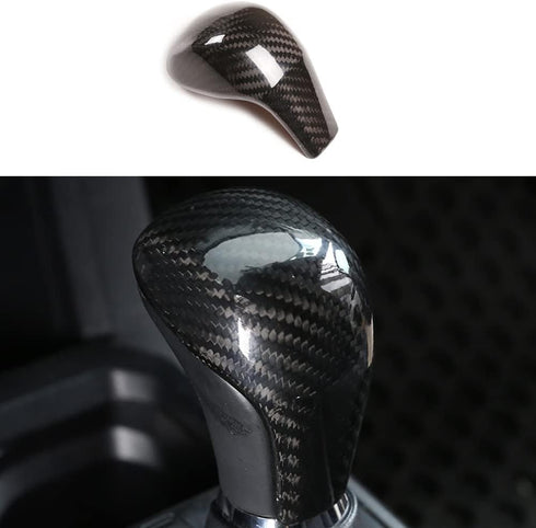 ABS Carbon Fiber Gear Shift Knob Head Cover Trim Interior Moulding Decoration Sticker Accessories Fit for Toyota Highlander 2014-2019...