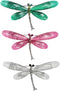 3Pcs Color Dragonfly Brooch Creative Bag Sweater Pin Brooches Insect Gift Dark green Rose red Gray white...