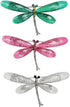 3Pcs Color Dragonfly Brooch Creative Bag Sweater Pin Brooches Insect Gift Dark green Rose red Gray white...