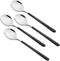 4-Piece Stainless Steel Dinner Spoons with Round Edge, 8 inches Comfort Long Handle Table Spoon, Mirror Polished Flatware Utensils Dishwasher Safe...