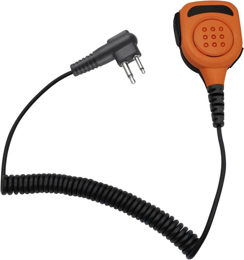 Two Way Radio Shoulder Mic 2 Prong Remote Speaker Microphone with 3.5mm Audio Jack for Motorola Walkie Talkie (Orange), RE034...