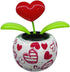 Red Solar Powered Dancing Figurines, Solar Dance Flower, Heart Swing Dancing Flower in Pots, Shaking Head Ornament Car Dashboard Decoration Gift f...