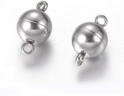 Beadthoven 20Sets 304 Stainless Steel Magnetic Clasps Round Magnet Clasp Jewelry Making Accessory or Bracelet Necklace Jewelring Making Connector ...