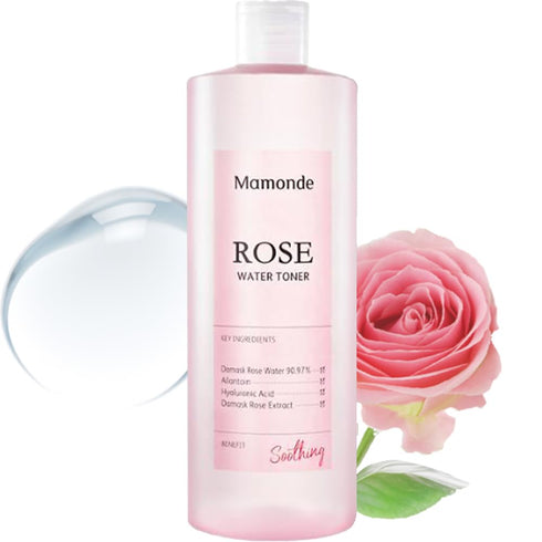 Mamonde Rose Water Vegan Toner for Face - Vegan Korean Toner, 90.97% Pure Rose Water Toner, Organic Certified, Soothing and Hydrating, Alcohol-Fre...