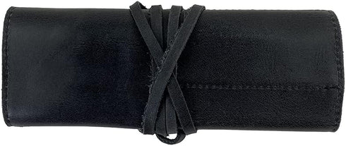 Hide & Drink, Rustic Pencil Roll Pouch, Multi-Purpose Storage Wrap for Scissors, Earphones, Organizer for Craft, Full Grain Leather, Handmade, Cha...