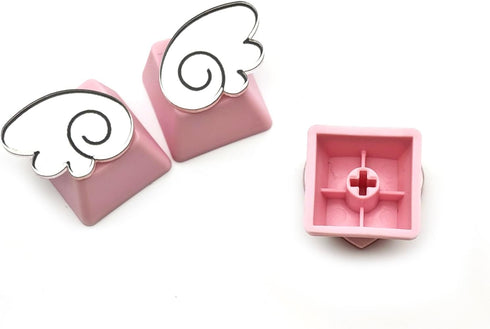 Personalized Cute Pink Keycaps,Love Heart and Wings Keycaps,Compatible with Cherry MX Switches Mechanical Keyboard (3 Keys OEM R4 Profile)...