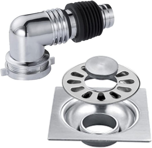 Floor Drain Cover, Washing Machine Floor Drain Cover, Garage Floor Drain Shower Drain Cover with Pipe Connector, Drain Cover for Kitchen, Bathroom...