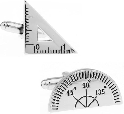 Triangle Architect Math Ruler Protractor Cufflinks...