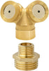 Feelers Brass Misting Spray Nozzle, 1/2" BSPF 2-Holes Atomizing Spray Garden Sprinklers Agricultural Irrigation System Adapter Fitting (Pack of 2)...