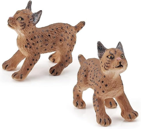 2 Pcs Realistic Lynx Figure Plastic Lynx Figurine Lynx Action Figure Simulated Lynx Model for Halloween Christmas Birthday Party Favors Decoration...