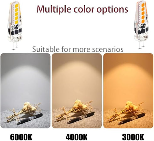 G4 LED Bulb 2W Equivalent to 20W T3 JC Type Bi-Pin G4 Base Halogen Bulb, AC/DC 12V White 6000K G4 Bulb for Under Cabinet Light, Ceiling Lights,RV,...