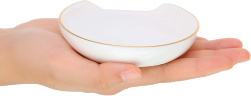 2 Pieces Gold Trim Ceramic Spoon Rest for kitchen,4 Inches Spoon Holder for Stove Top Spatula Holder, Coffee Spoon Rest Cradle, Kitchen Utensils A...