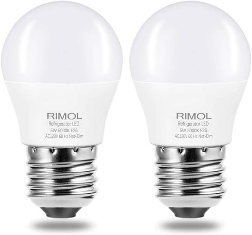 Refrigerator Light Bulb, 40W Equivalent 120V A15 LED Fridge Bulbs 5 Watt Daylight White 5000K E26 Medium Base, Energy Saving Freezer Ceiling Home ...