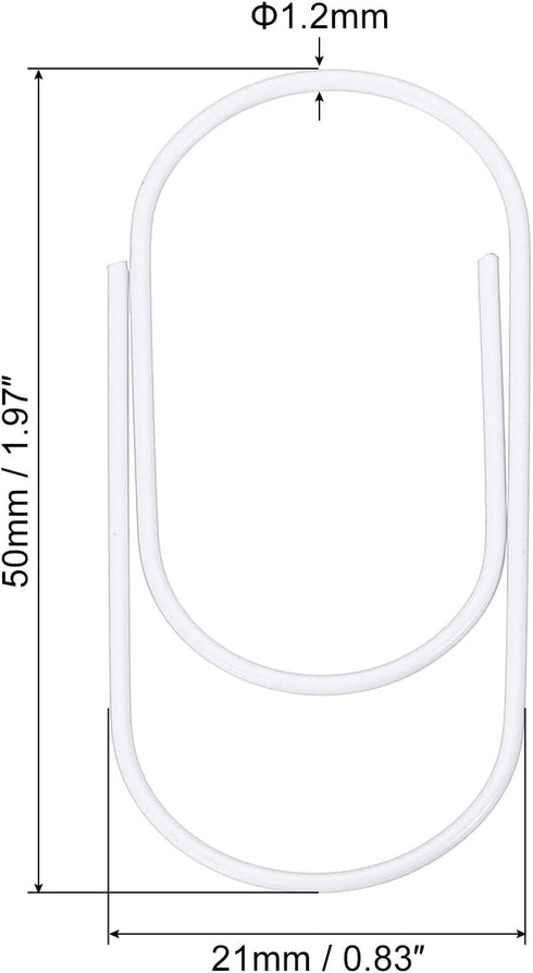 MECCANIXITY Wide Paper Clip Coated Large Clips Bookmarks with Box 2 Inch White for Organize Office Home, Pack of 30...