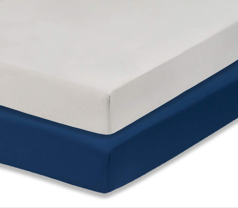 Everyday Kids 2-Pack Fitted Crib Sheets, 100% Soft Breathable Microfiber Baby Sheet, Fits Standard Size Crib Mattress 28in x 52in, Navy Nursery Sh...