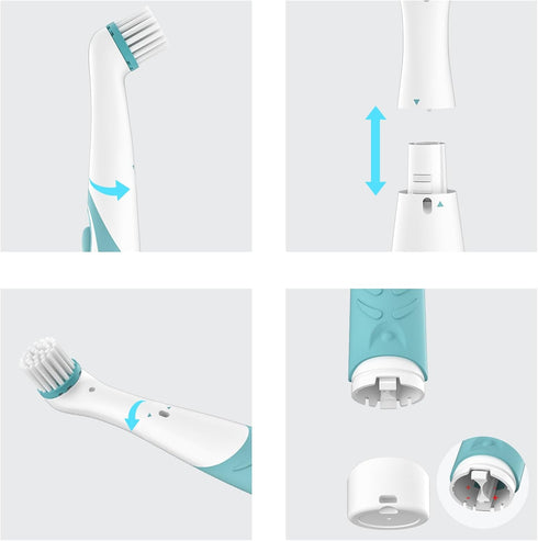 SOARING Electric Cleaning Brush, Electric Grout Brush with 4 in 1 Multiple Brush Heads, Household Cordless Motorized Brush for Grout Corner Bathro...