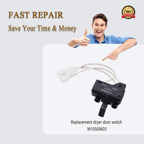 W10569603 Dryer Door Switch Washer Dryer Switch by prime&swift Replaces 3022472,S11756443,AP6023103, EAP11756443,PS11756443