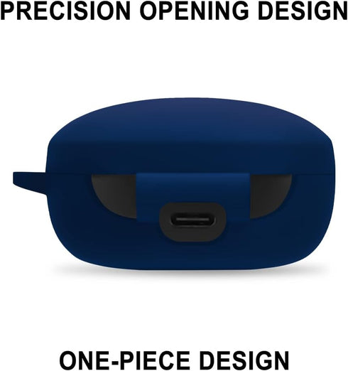 Geiomoo Silicone Carrying Case Compatible with Anker Soundcore Life P2 Mini, Portable Scratch Shock Resistant Cover with Carabiner (Navy Blue)...