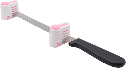 2PCS DIY Cake Slicer, Stratification Auxiliary, Bread Slice, Toast Cut, 5 Layers Leveler Slicer, Kitchen Fixator Tool (2, Pink)...