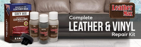 Leather Max Grey Mix Vinyl and Leather Repair Kit - Restorer of Your Furniture, Jacket, Sofa, Boat or Car Seat, Easy Instructions to Match Any Gre...