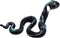 Snake Tiny Micro Figurines Hand Blown Glass Art Reptiles Animals Collectible Gift Home Décor (Black)...
