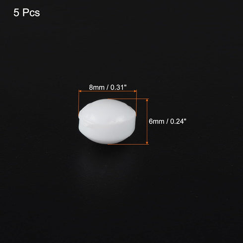 MECCANIXITY Magnetic Stirrer Mixer Stir Bar Rod 8mm(0.31") x6mm Olive Shape PTFE Coating Magnet White for Laboratory 5Pcs...