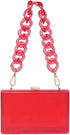 Cute Transparent Acrylic Shoulder Bag Clear Crossbody Evening Clutch Purse Handbag With 2 Gold Chain For Women...